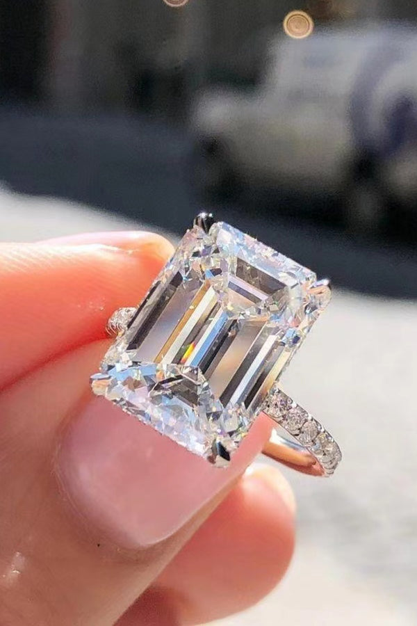 5 Carat Moissanite Side Stone Ring-Teresa's Fashionista LLC
