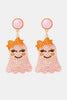 Smiling Ghost Shape Synthetic Pearl Earrings-Teresa's Fashionista LLC