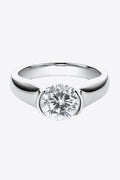 Looking Good 2 Carat Moissanite Platinum-Plated Ring-Teresa's Fashionista LLC