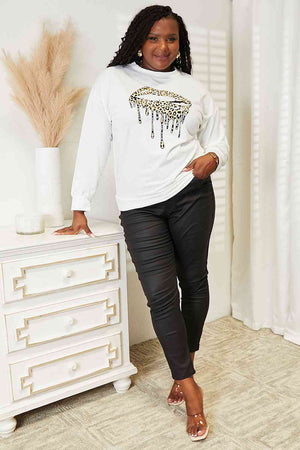 Simply Love Graphic Dropped Shoulder Round Neck Sweatshirt-Teresa's Fashionista LLC