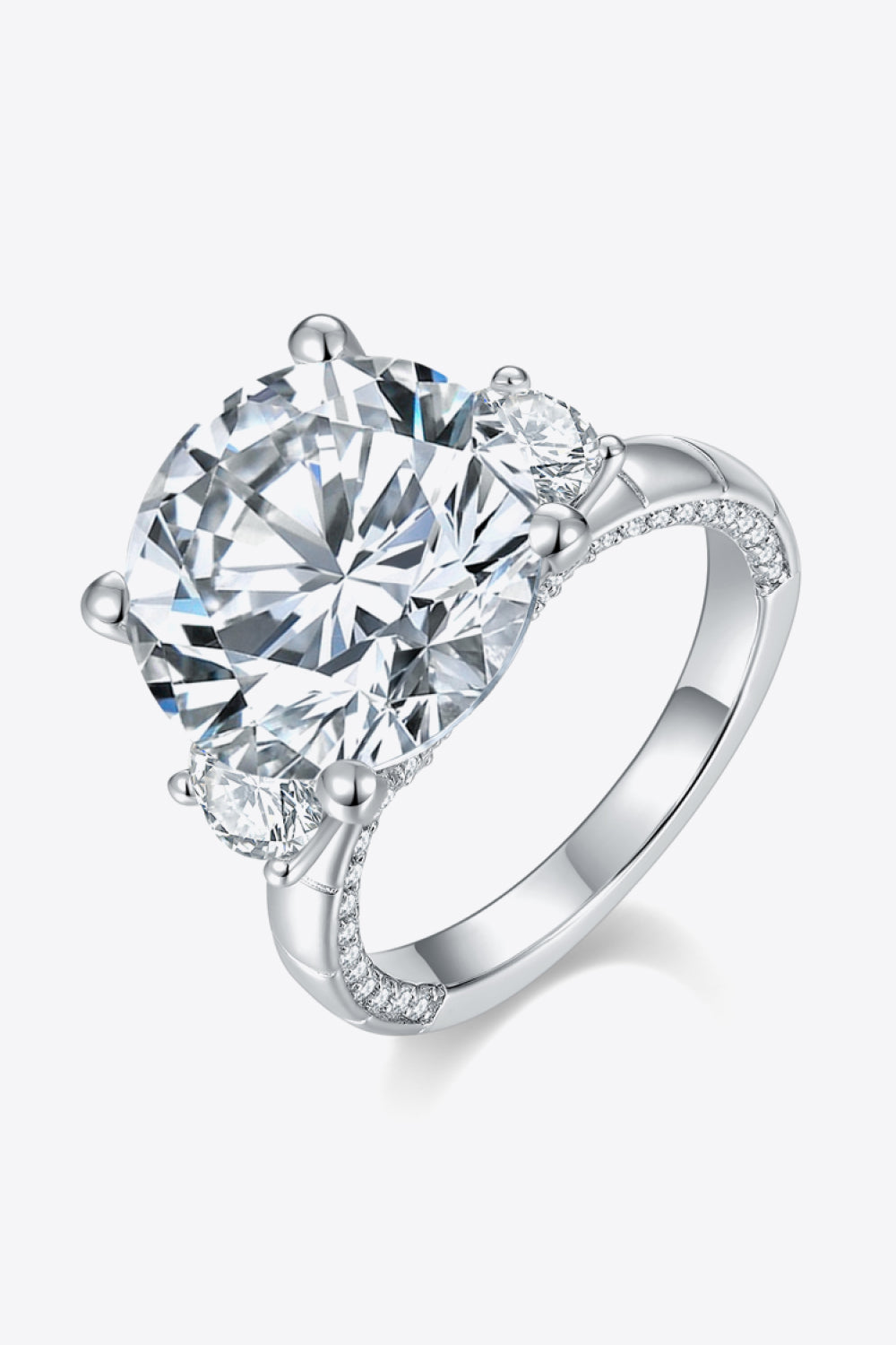 8.6 Carat Moissanite Platinum-Plated Ring-Teresa's Fashionista LLC