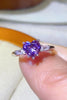 1 Carat Moissanite Heart-Shaped Platinum-Plated Ring in Purple-Teresa's Fashionista LLC