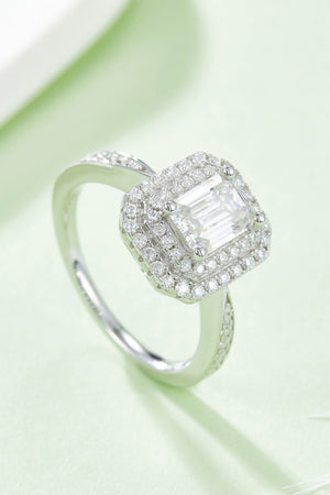 1 Carat Moissanite 925 Sterling Silver Side Stone Ring-Teresa's Fashionista LLC