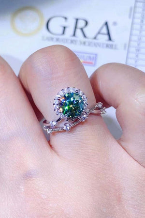 1 Carat Moissanite Platinum-Plated Ring-Teresa's Fashionista LLC