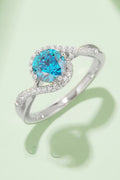 1 Carat Moissanite Contrast 925 Sterling Silver Ring-Teresa's Fashionista LLC