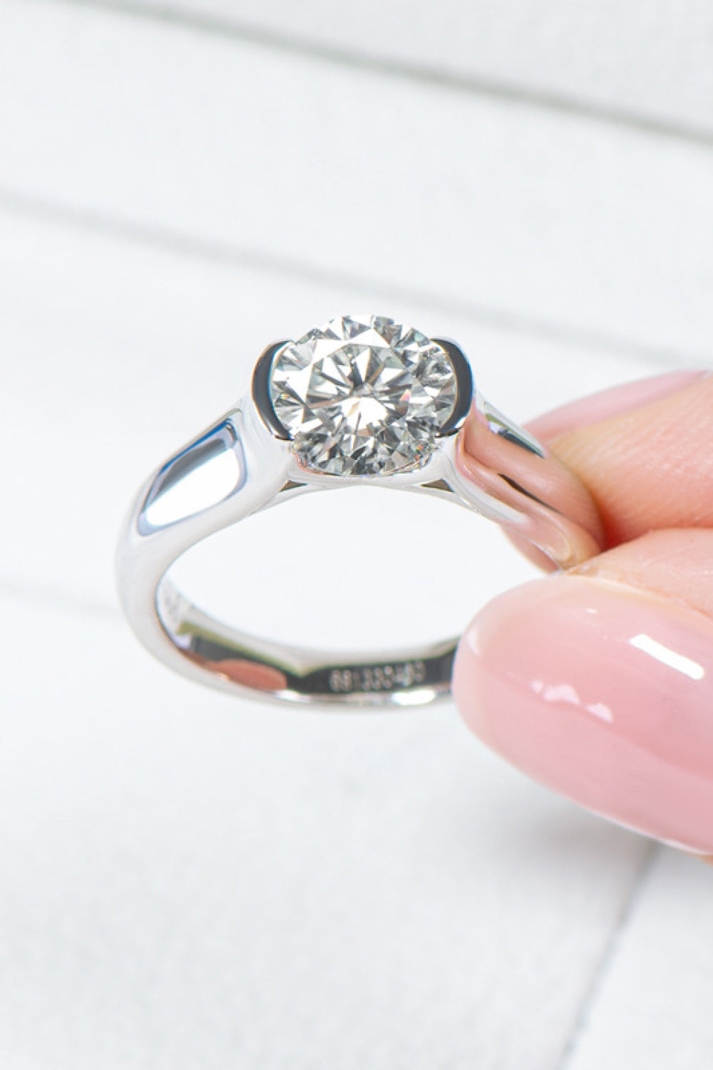 Looking Good 2 Carat Moissanite Platinum-Plated Ring-Teresa's Fashionista LLC
