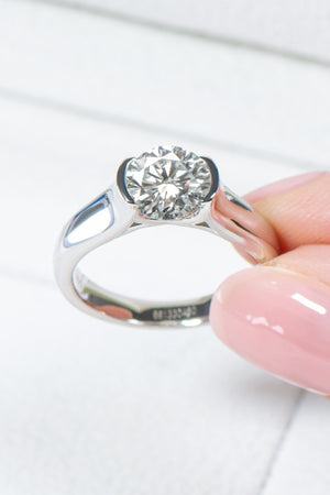 Looking Good 2 Carat Moissanite Platinum-Plated Ring-Teresa's Fashionista LLC