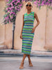 Striped Round Neck Sleeveless Midi Cover Up Dress-Teresa's Fashionista LLC