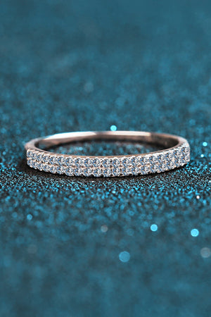 Moissanite 925 Sterling Silver Half-Eternity Ring-Teresa's Fashionista LLC