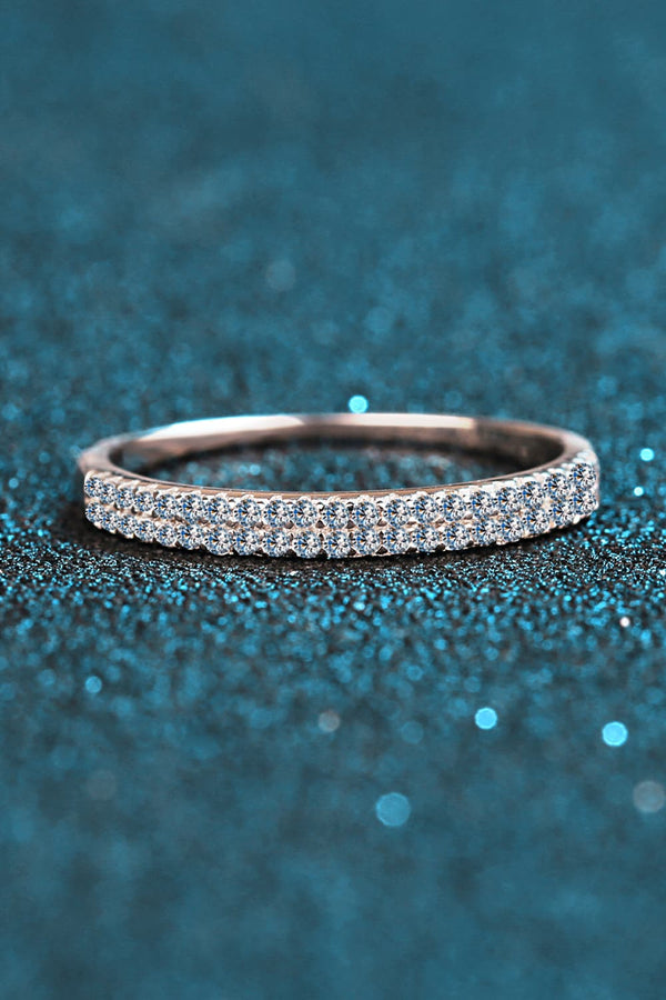 Moissanite 925 Sterling Silver Half-Eternity Ring-Teresa's Fashionista LLC