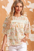 Floral Round Neck Short Sleeve Blouse-Teresa's Fashionista LLC