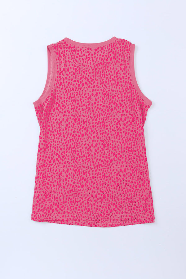 Printed Round Neck Tank-Teresa's Fashionista LLC
