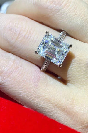 5 Carat Moissanite Platinum-Plated Ring-Teresa's Fashionista LLC