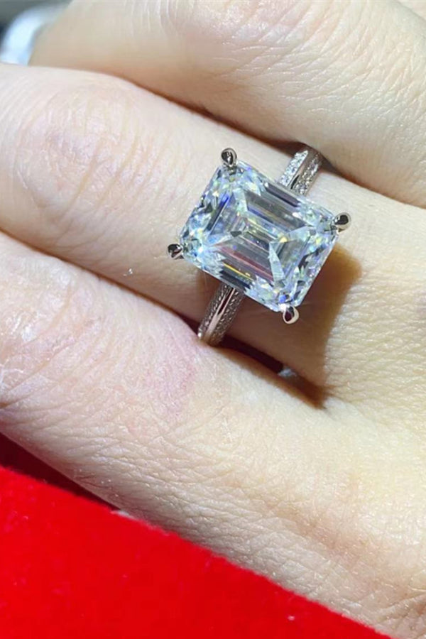 5 Carat Moissanite Platinum-Plated Ring-Teresa's Fashionista LLC