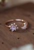 Moonstone 18K Rose Gold-Plated Open Ring-Teresa's Fashionista LLC