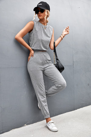 Sleeveless Top and Joggers Set-Teresa's Fashionista LLC
