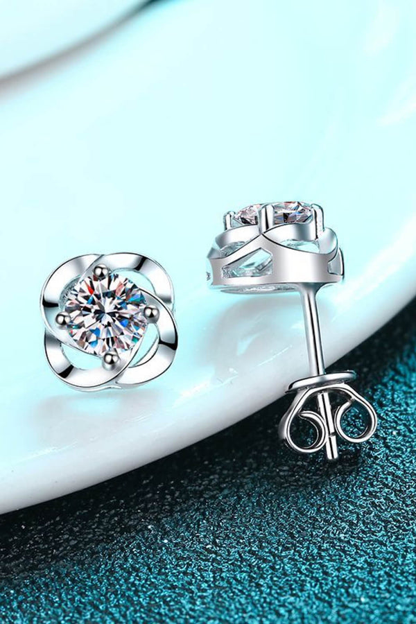 It's Your Day Moissanite Rhodium-Plated Stud Earrings-Teresa's Fashionista LLC