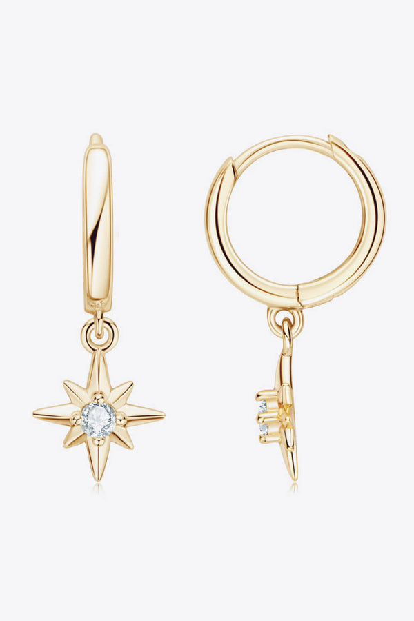 Moissanite Star Drop Earrings-Teresa's Fashionista LLC