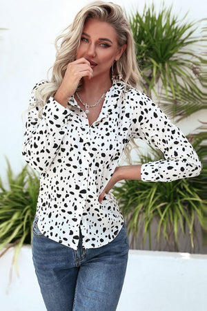 Animal Print Curved Hem Button-Up Shirt-Teresa's Fashionista LLC