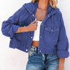 Hooded Dropped Shoulder Denim Jacket-Teresa's Fashionista LLC