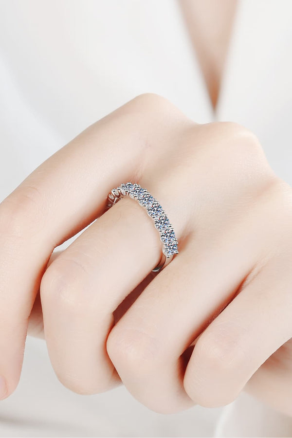1 Carat Moissanite Half-Eternity Ring-Teresa's Fashionista LLC