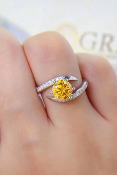 1 Carat Moissanite 925 Sterling Silver Ring-Teresa's Fashionista LLC