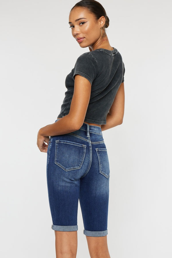 Kancan Full Size Cat's Whiskers Button Fly Denim Shorts-Teresa's Fashionista LLC