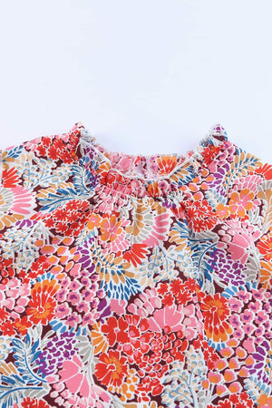 Floral Mock Neck Tank Top-Teresa's Fashionista LLC