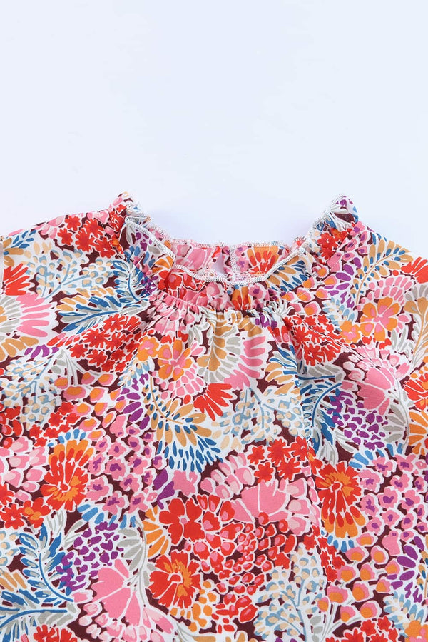 Floral Mock Neck Tank Top-Teresa's Fashionista LLC
