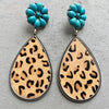 Turquoise Flower Teardrop Earrings-Teresa's Fashionista LLC