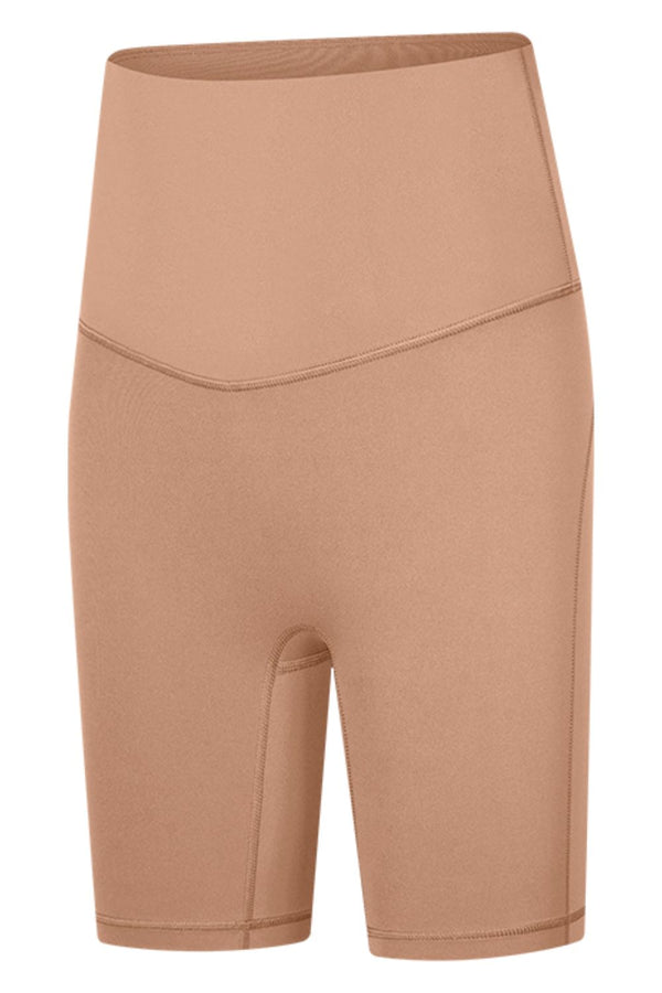 Seamless High-Rise Wide Waistband Biker Shorts-Teresa's Fashionista LLC