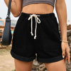 Drawstring High Waist Denim Shorts with Pockets-Teresa's Fashionista LLC