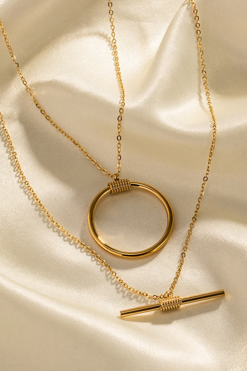 Double-Layered Stainless Steel Necklace-Teresa's Fashionista LLC