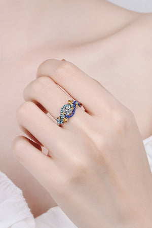 Moissanite Contrast 925 Sterling Silver Ring-Teresa's Fashionista LLC