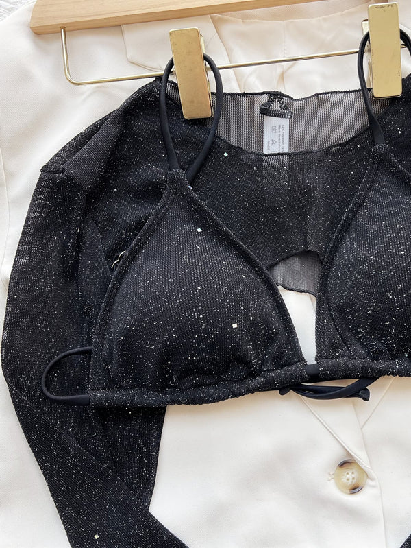 Glitter Three-Piece Swim Set-Teresa's Fashionista LLC