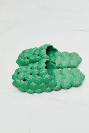 NOOK JOI Laid Back Bubble Slides in Green-Teresa's Fashionista LLC