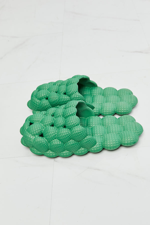 NOOK JOI Laid Back Bubble Slides in Green-Teresa's Fashionista LLC