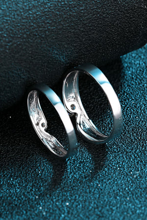 Moissanite Rhodium-Plated Ring-Teresa's Fashionista LLC
