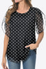 Printed Round Neck Curved Hem Blouse-Teresa's Fashionista LLC