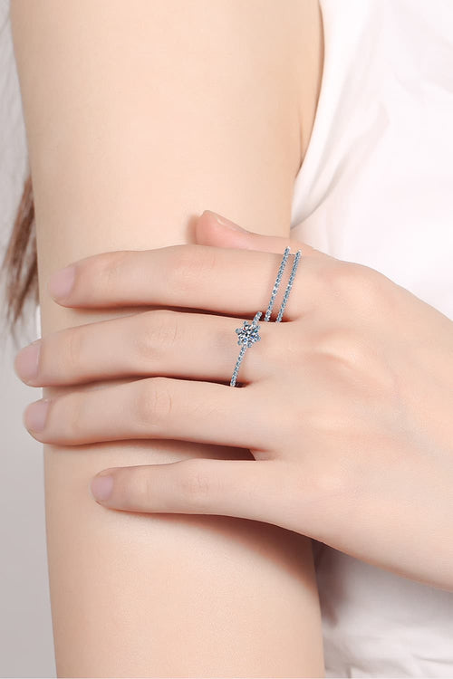 Moissanite 925 Sterling Silver Ring Set-Teresa's Fashionista LLC