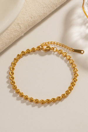 Heart Chain Lobster Clasp Bracelet-Teresa's Fashionista LLC