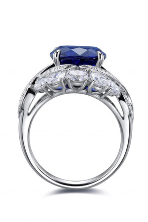5 Carat Lab-Grown Sapphire Platinum-Plated Ring-Teresa's Fashionista LLC