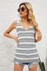 Striped V-Neck Knit Tank-Teresa's Fashionista LLC