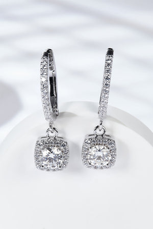 Moissanite Huggie Drop Earrings-Teresa's Fashionista LLC