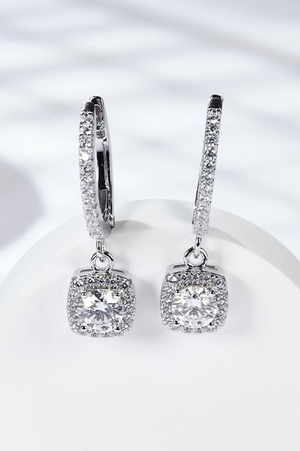 Moissanite Huggie Drop Earrings-Teresa's Fashionista LLC
