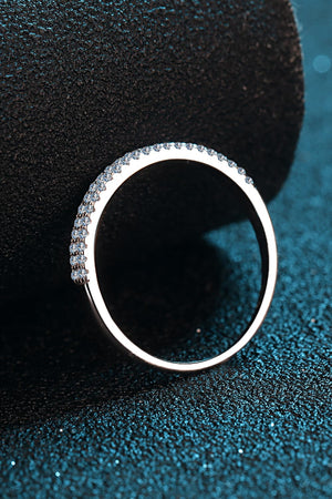 Moissanite 925 Sterling Silver Half-Eternity Ring-Teresa's Fashionista LLC