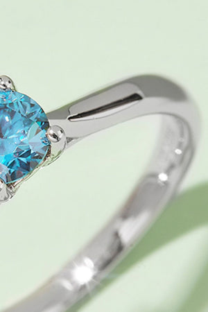 Moissanite Contrast 925 Sterling Silver Solitaire Ring-Teresa's Fashionista LLC