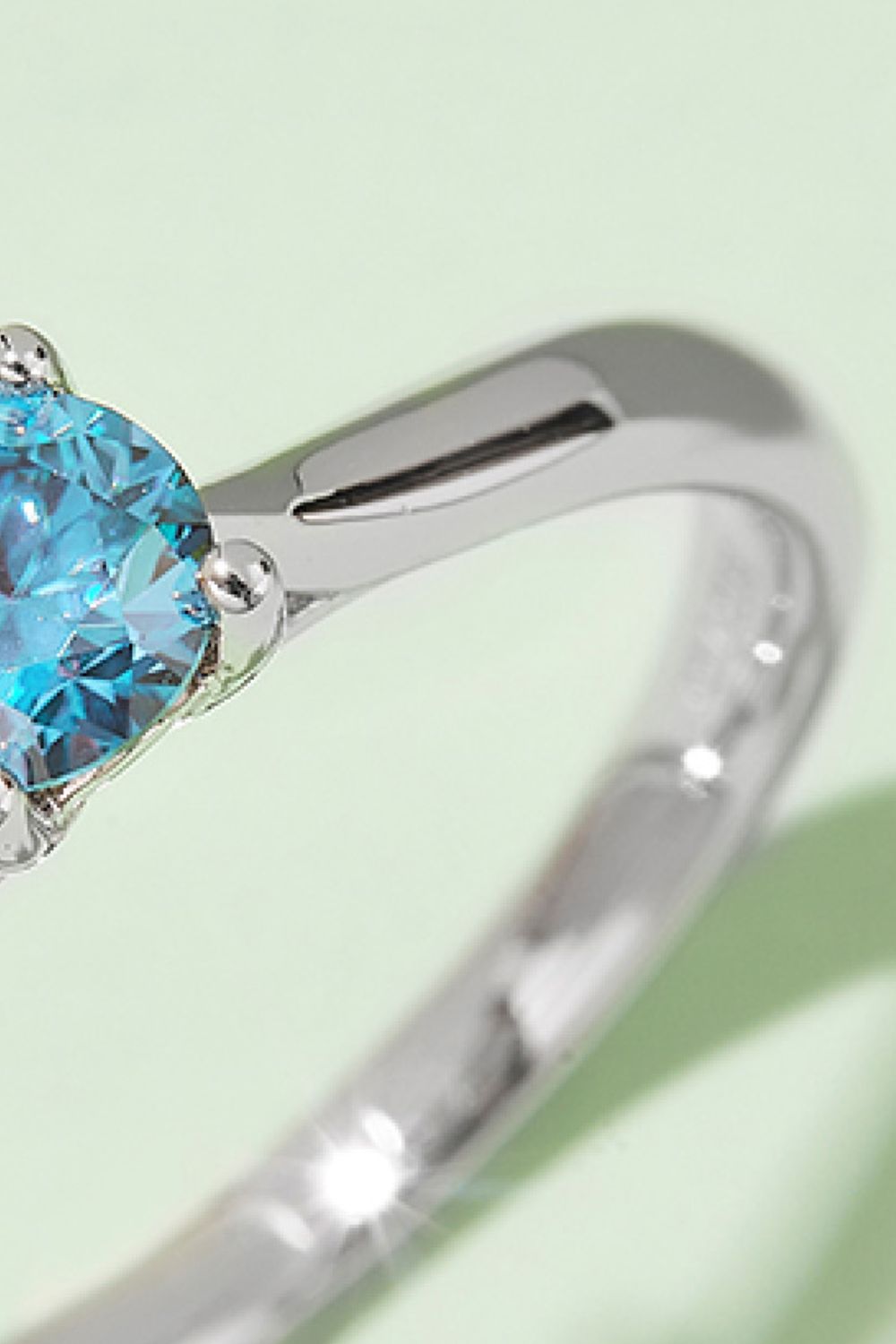 Moissanite Contrast 925 Sterling Silver Solitaire Ring-Teresa&#39;s Fashionista LLC