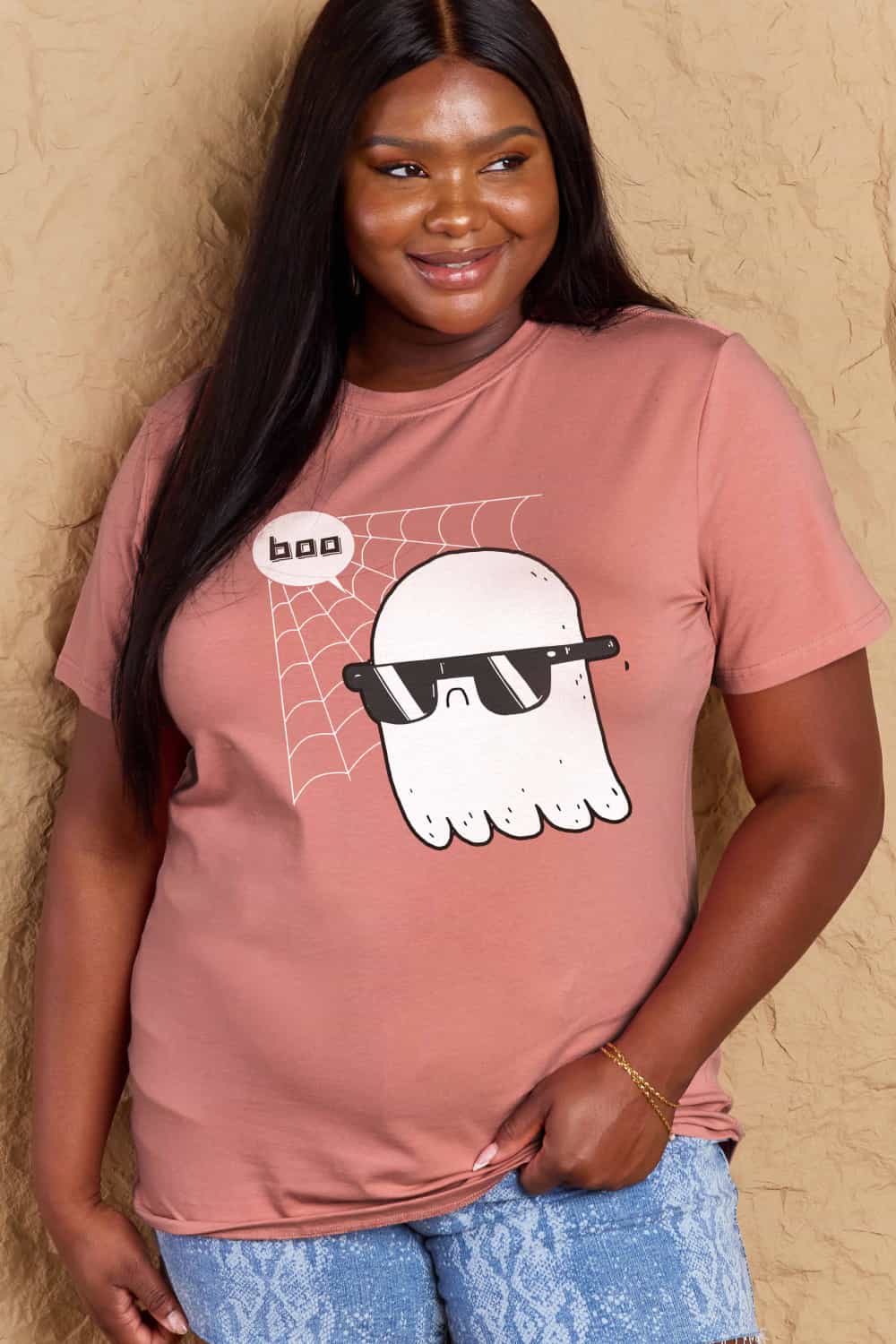 Simply Love Full Size BOO Graphic Cotton T-Shirt-Teresa&#39;s Fashionista LLC