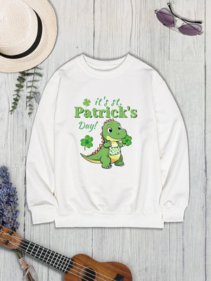 IT'S ST. PATRICK'S DAY Graphic Round Neck Sweatshirt-Teresa's Fashionista LLC